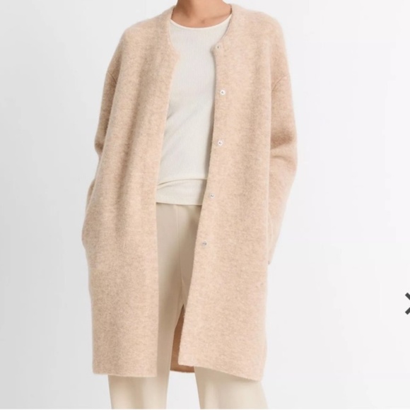 Vince Textured Soft Sculpt Wool & Alpaca-Blend Car Coat